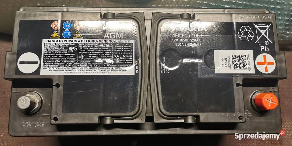 Akumulator AGM Audi OE 4F0915105E 92Ah 850A Kąck 