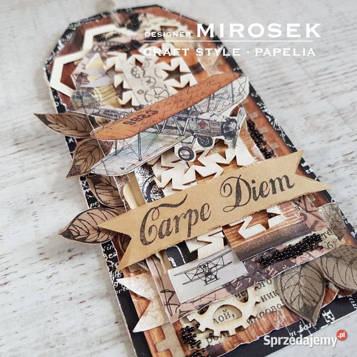 Zakładka do książki z samolotem tag samolot Rękodzieło łódzkie Łódź