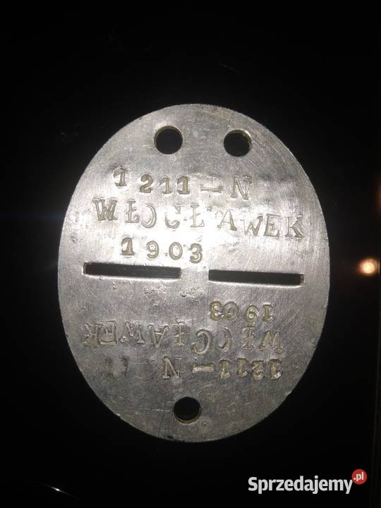 Nieśmiertelnik z drugiej wojny światowej Włocławek
