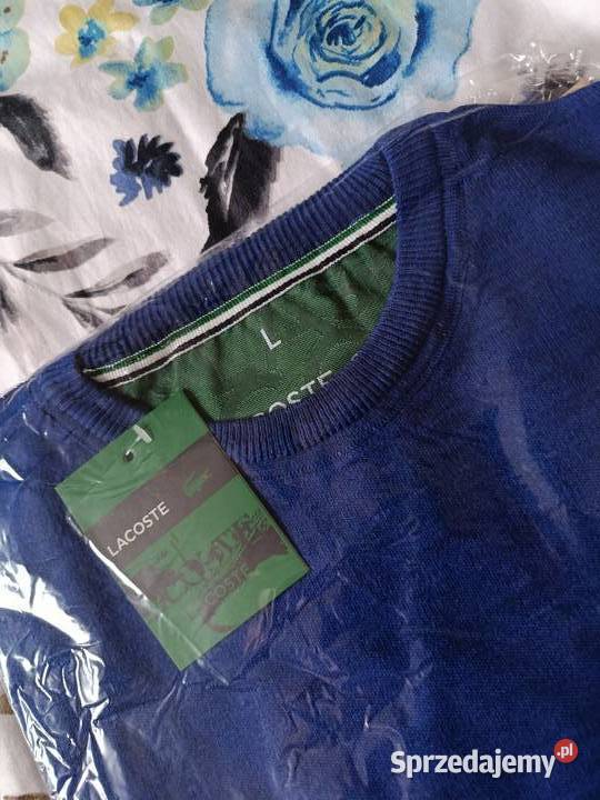 Sweter bawełniany Lacoste Regular Fit granatowy Białystok
