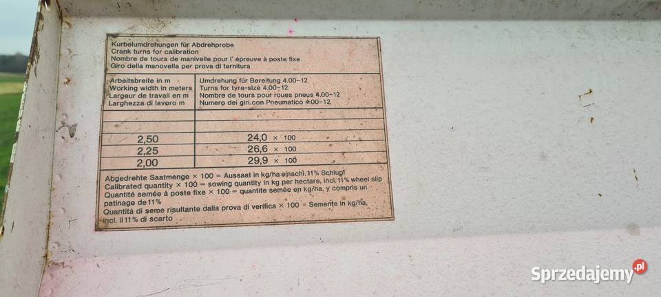 Siewnik zbożowy isaria 6000es 25m nieuszkodzony podkarpackie Tarnowska Wola