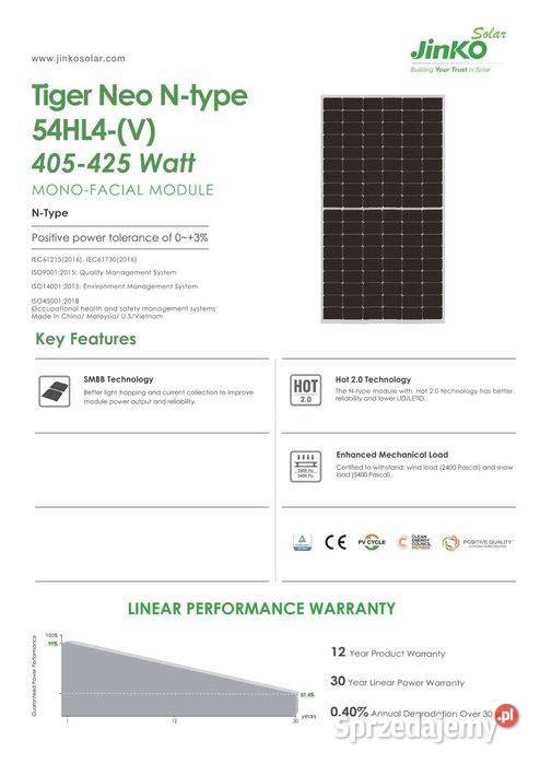 HIT Panel PV Jinko 425W Tiger Neo Black Frame