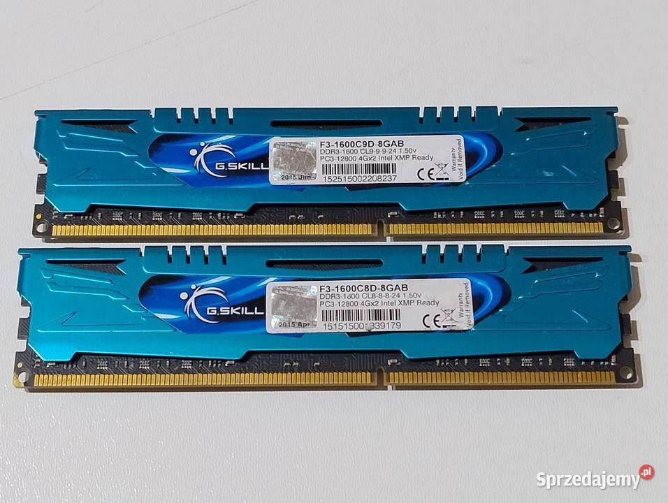 Pamięć 8GB DDR3 GSkill Ares2 Moduły 4GB Pojemność 8GB Witnica sprzedam