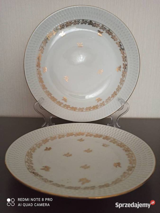 Talerze fason Karol porcelana Chodzież Porcelana i szkło Warpechy Stare