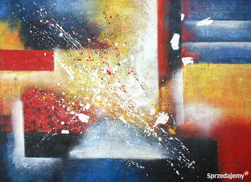 Ręcznie namalowana Barwna abstrakcja 1 Obraz Warszawa