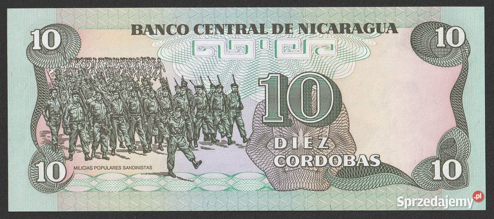 NIKARAGUA 10 CORDOBAS 1985 STAN BANKOWY UNC
