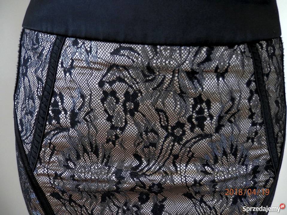 Spódnica Atmosphere Czarna Koronka Modną Rozmiar 36(S) podlaskie Łomża