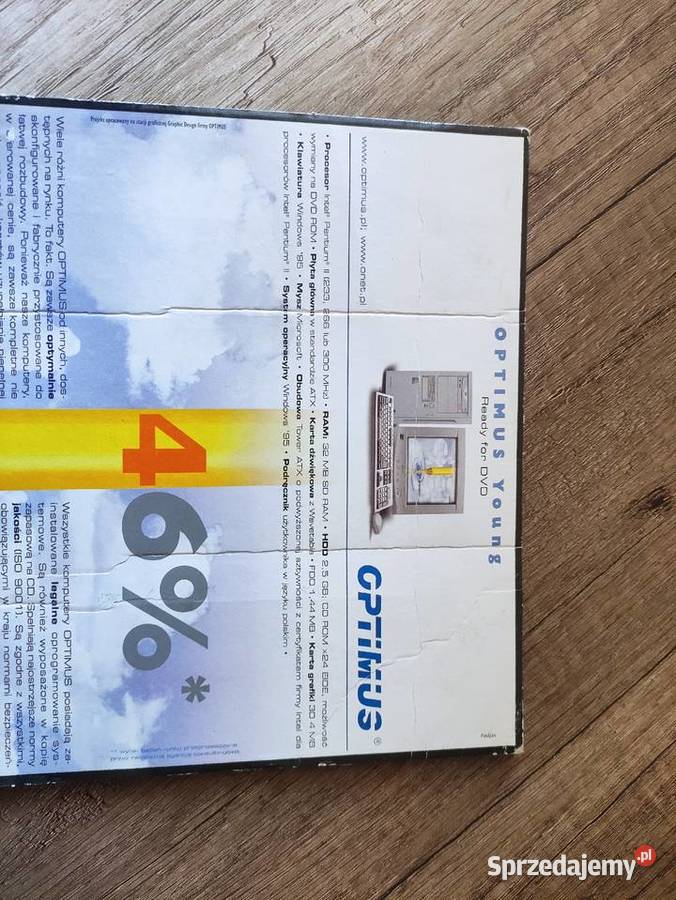 Reklama plakat komputer PC Optimus Young lata 90 podkarpackie Rzeszów sprzedam