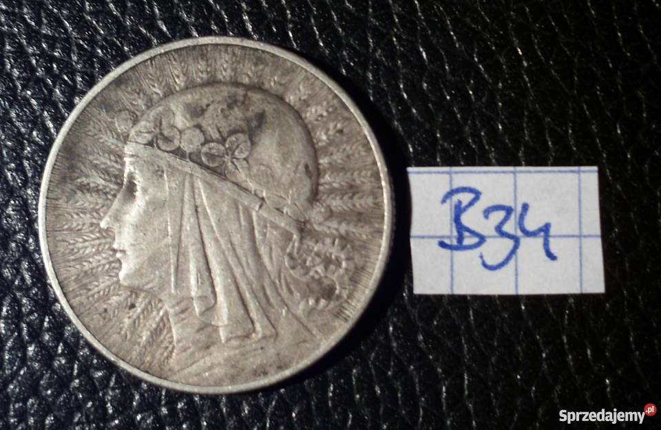 5 złotych 1933 AG GŁOWA KOBIETY ładne Stan II Kraków