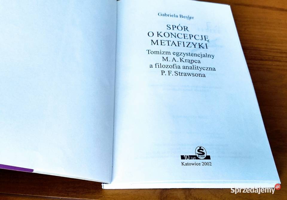 Spór o koncepcję metafizyki tomizm Gdańsk