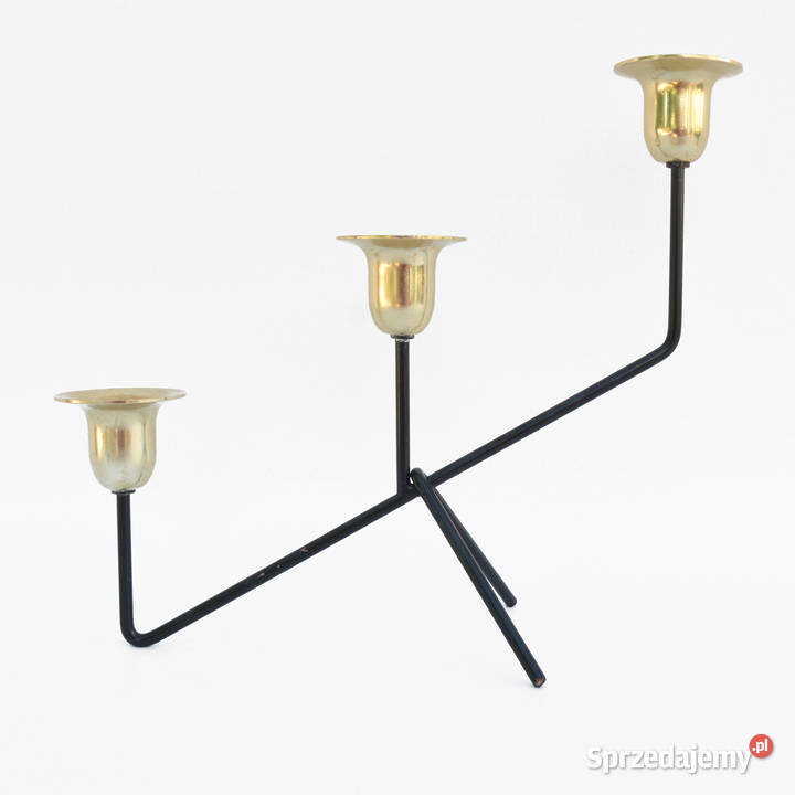 Minimalistyczny świecznik stołowy Belgia lata 70 Warszawa