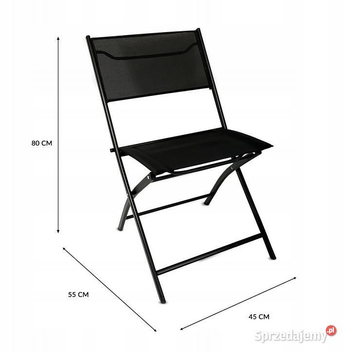 Zestaw 2 krzeseł nowoczesne składane metalowe Poznań