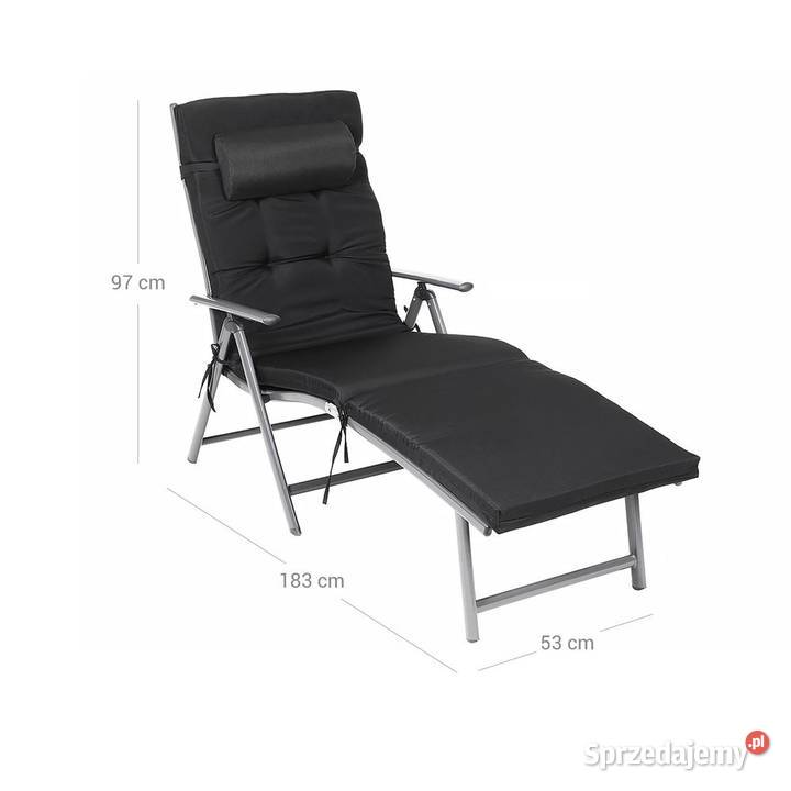Leżak ogrodowy składany regulowany183 x 60 z metal Golina