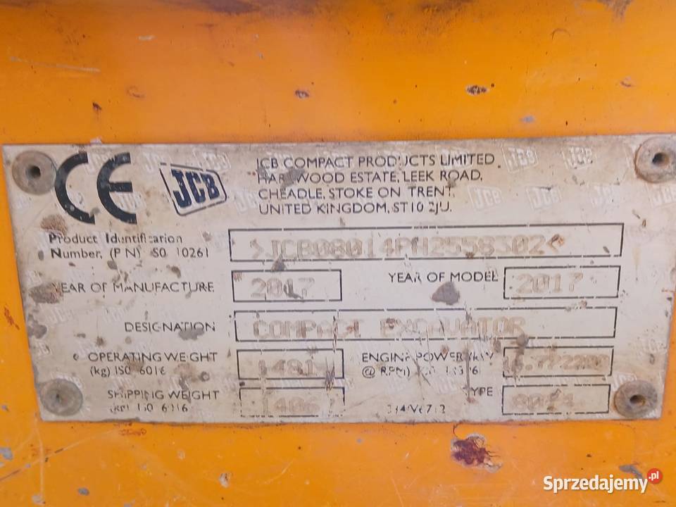 JCB 8014 Mini koparka JCB 8014 z 2007r ładna łódzkie Złoczew