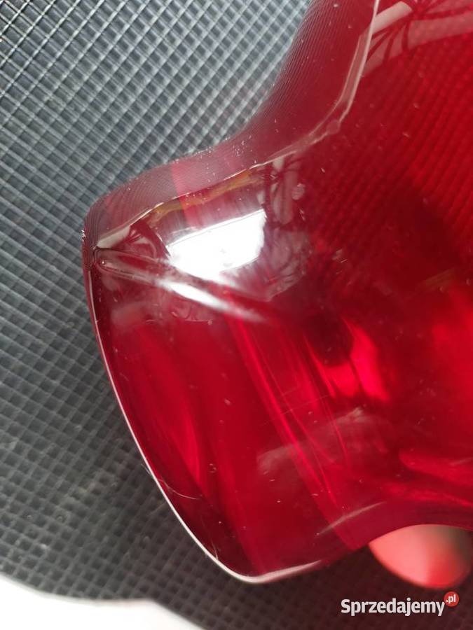 Dzbanek i kieliszki Huta Sudety PRL czerwone Wrocław