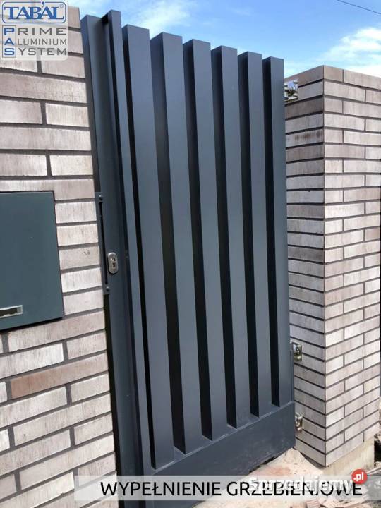 Nowoczesna furtka aluminiowa KOMPLETNA szybka Lublin