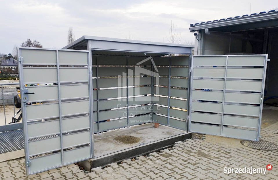 Wiata śmietnikowa spad tył 24x12m Srebrny Altany i wiaty pomorskie Gdańsk