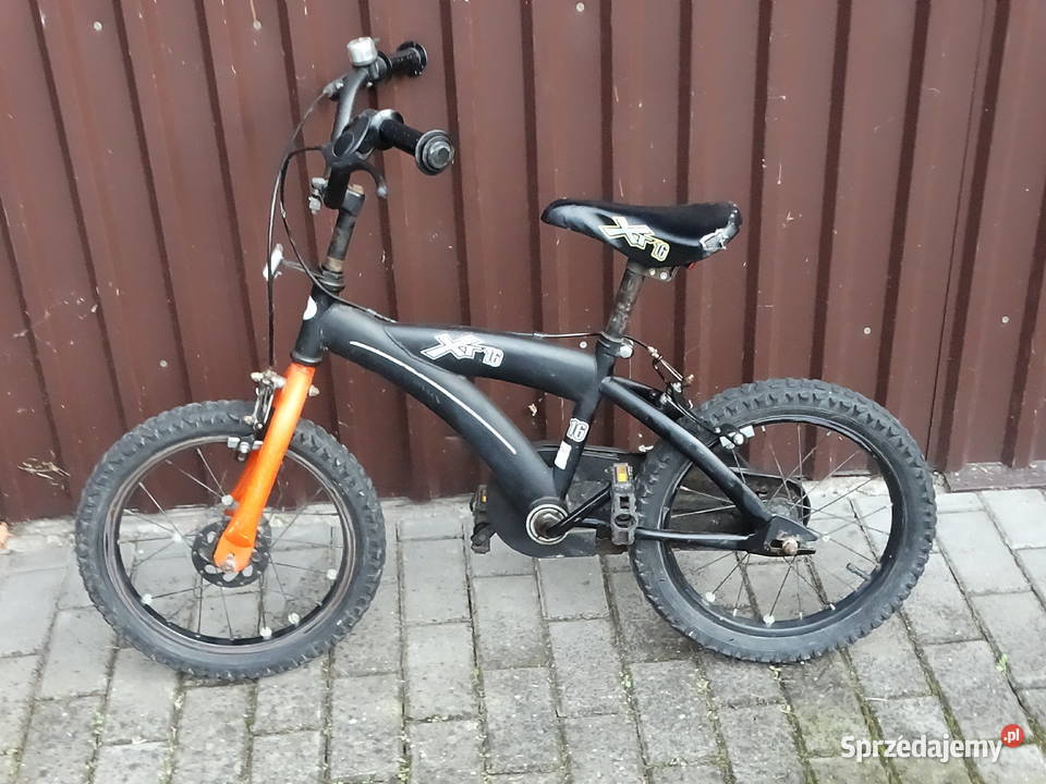 Rower dziecięcy XT 16 czarnopomarańczowy do lubelskie Biłgoraj sprzedam