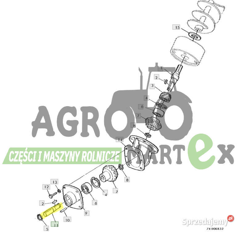 Z61820 Z52660 WAŁEK PRZEKŁADNI KĄTOWEJ JD Części i osprzęt rolniczy