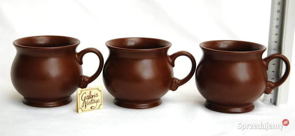 Kubek kamionkowy brązowy do grzańca wina miodu Lublin