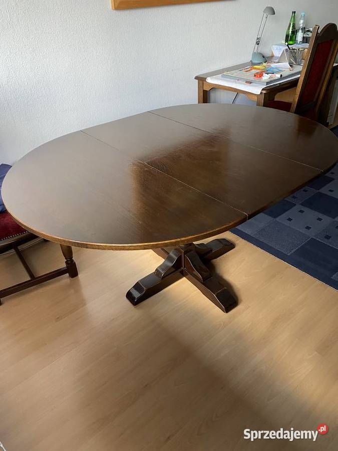 Stół okrągły rozkładany lite drewno solidny 156cm Ostrowiec Świętokrzyski