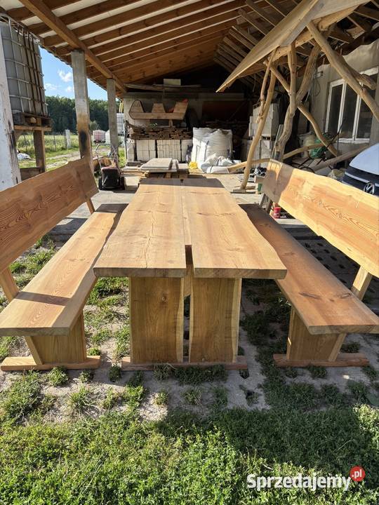 Stół z Bala ogrodowy Sosnowo dębowy drewno Bekiesza