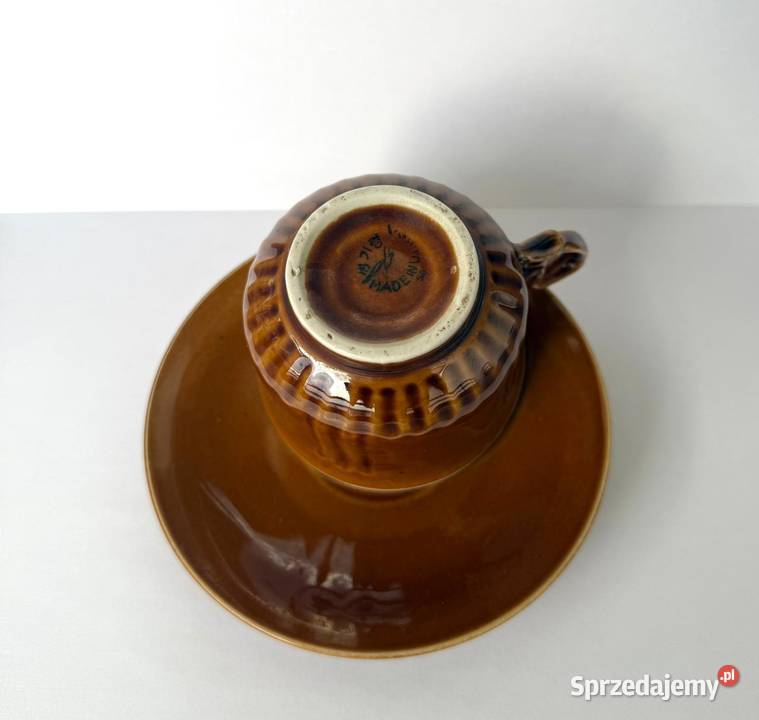 Filiżanka ze spodkiem ceramika made in DPRK