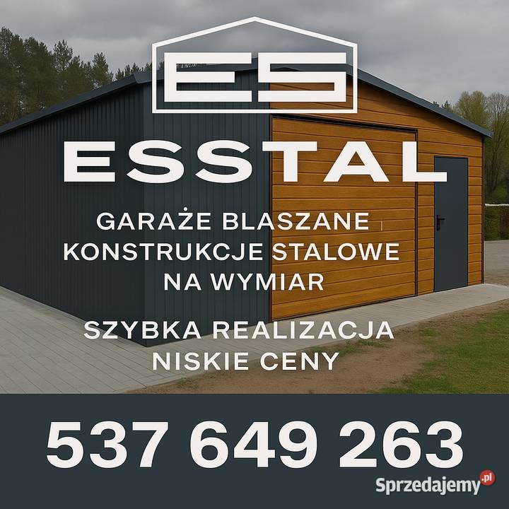 DWUKOLOROWY GARAŻ BLASZANY Wiata na Maszyny 30m2 Grajewo sprzedam