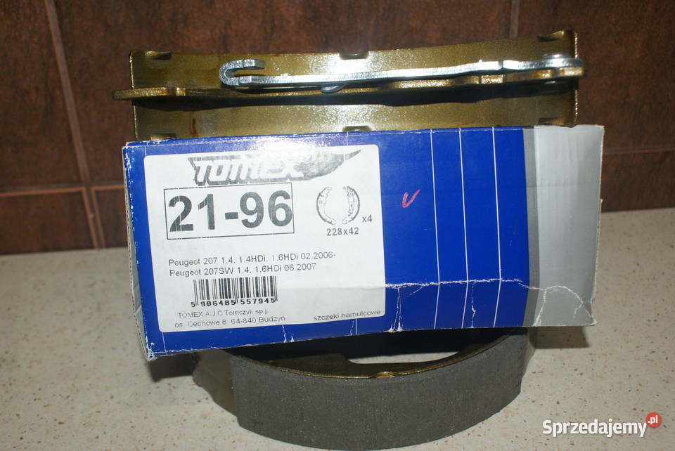 2196 TOMEX brakes SZCZĘKI HAMULC PEUGEOT 207 06 Białobrzegi