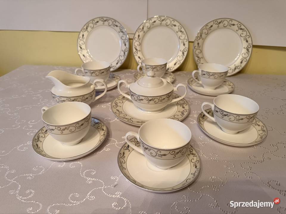 Serwis Kawowy Casalino Bone China 18 Elementów śląskie