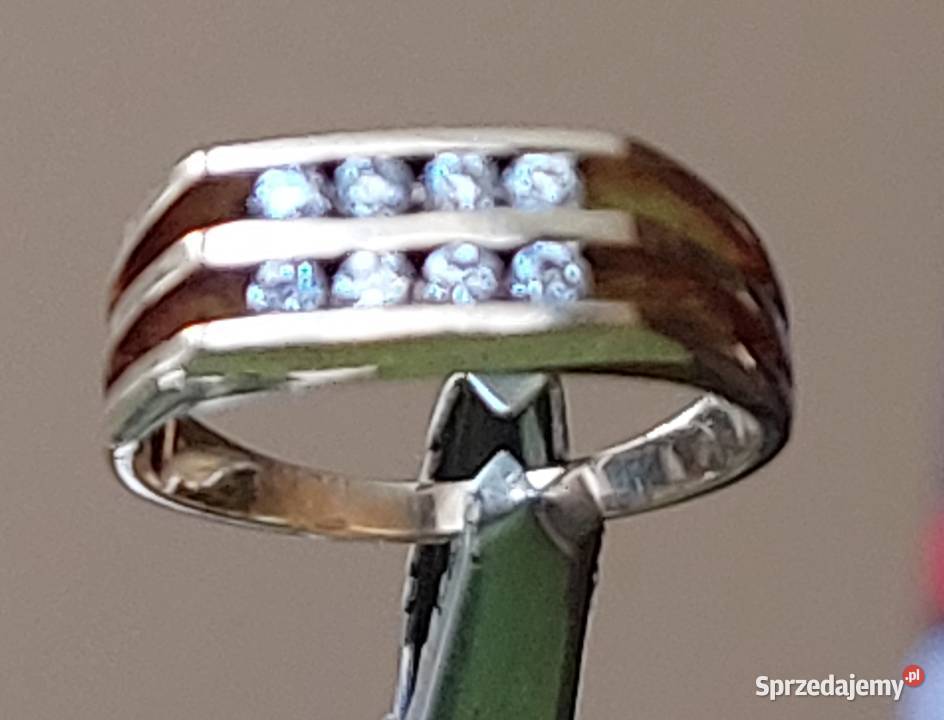 Pierścionek Damski Żółte Złoto 585 14k Cyrkonie złote mazowieckie Grodzisk Mazowiecki sprzedam