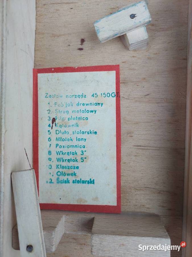 Zabawka PRL stary zestaw narzędziowy 45150GTK Tczew