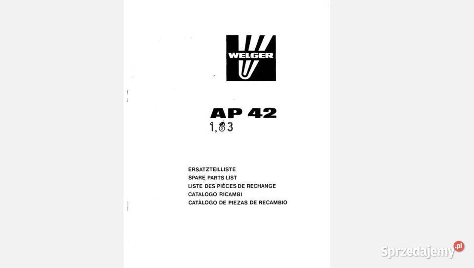 Welger AP42 katalog cześci prasa sprzedam