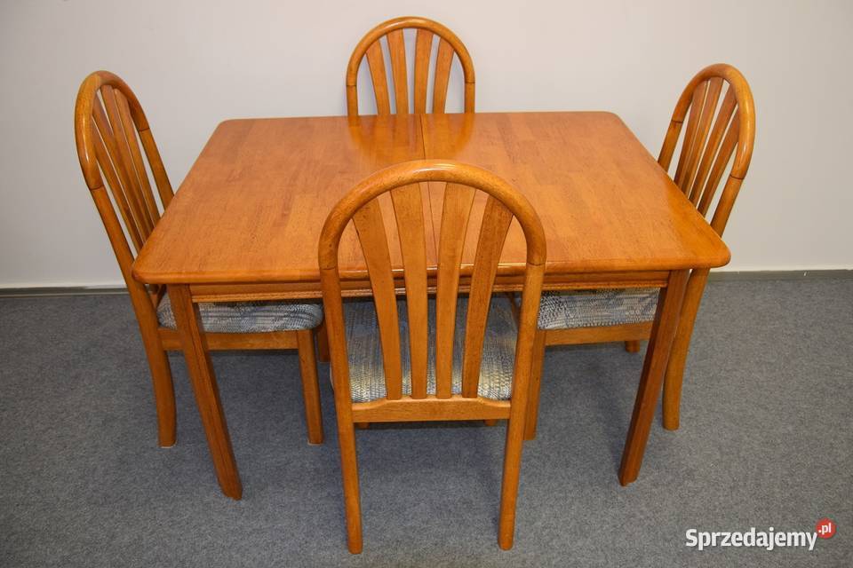 stół rozkładany i 4 krzesła - komplet jak nowy