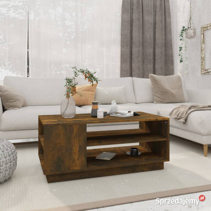 Stolik kawowy przydymiony dąb 102x55x43 WM813083 mazowieckie Warszawa