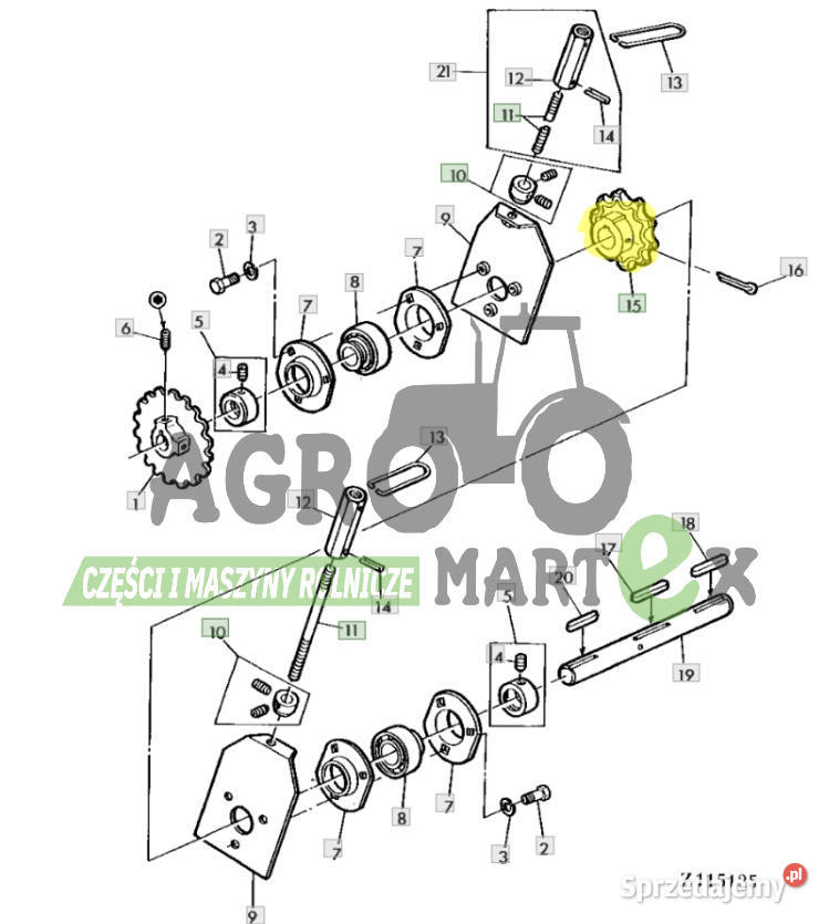 Z10997 Z11209 Z10032 KOŁO ZĘBATE Z8 JD