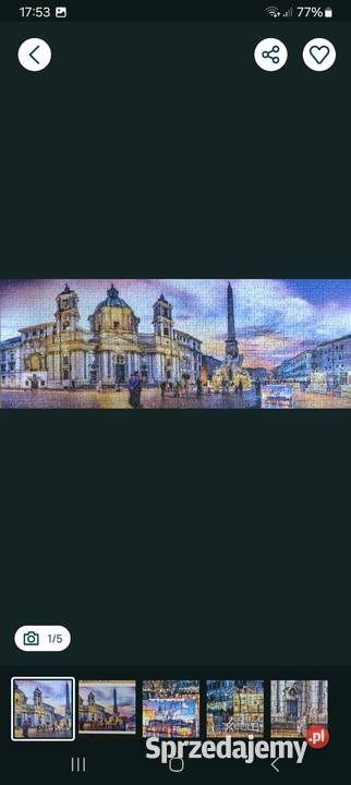 Trefl puzzle panormiczne Piazza Navona Rzym 500 Siemianowice Śląskie sprzedam