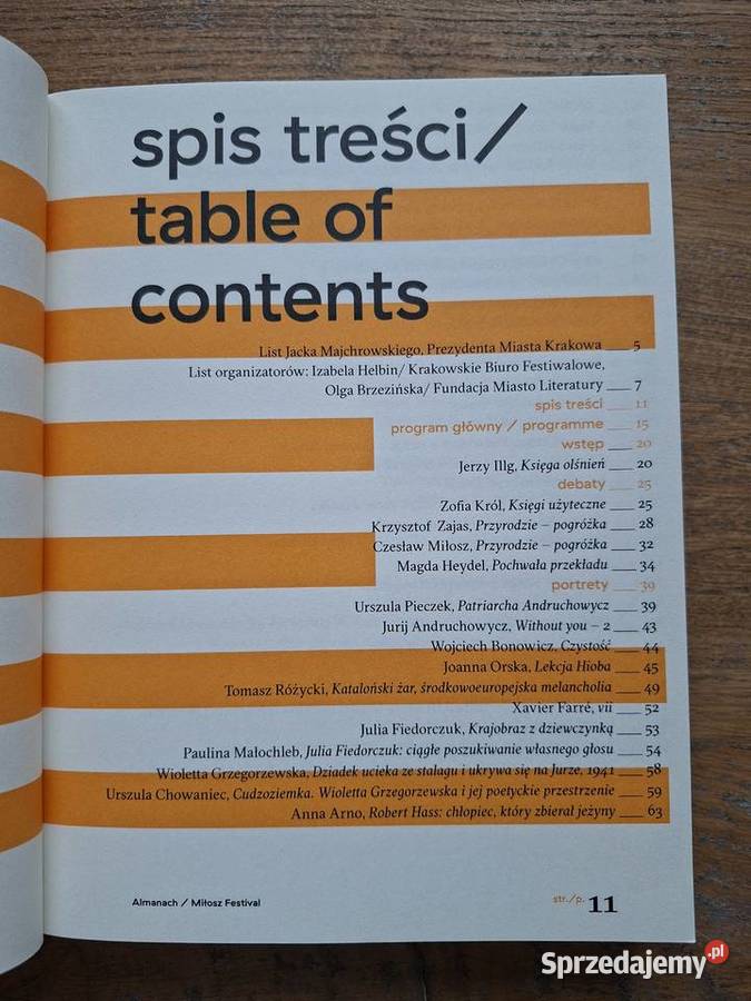 Almanach Miłosz festiwal Księga olśnień j polski Kraków
