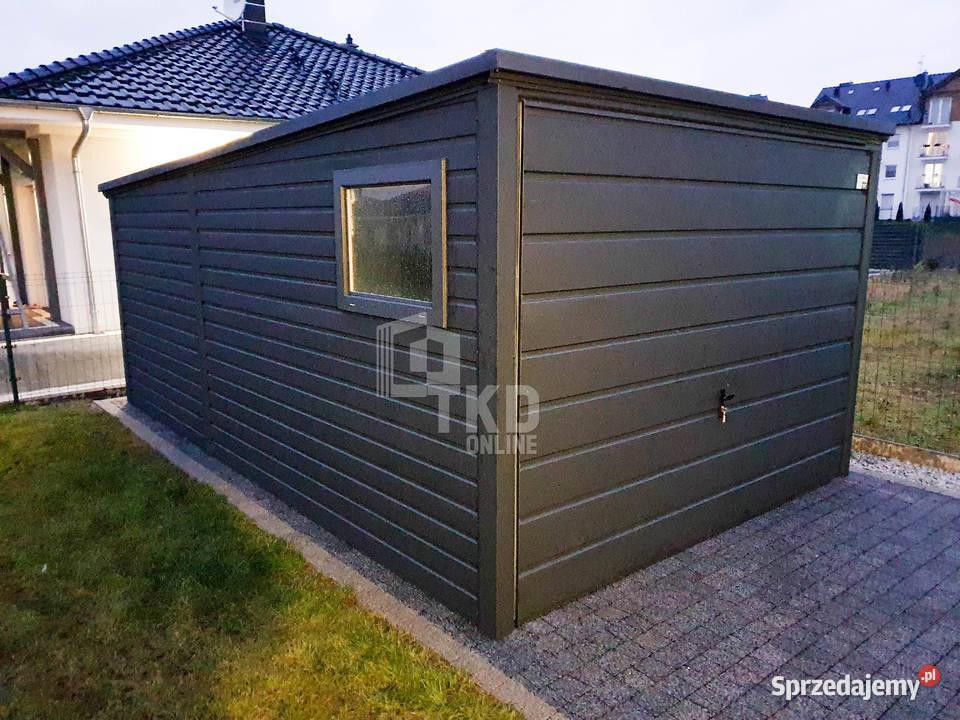 Garaż Blaszany 3x5 Brama uchylna okno Antracyt Jastrzębie-Zdrój