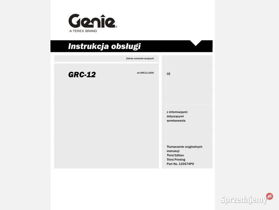 GENIE GRC 12 GR 20 J 26 J instrukcja dtr wysyłka Kielce