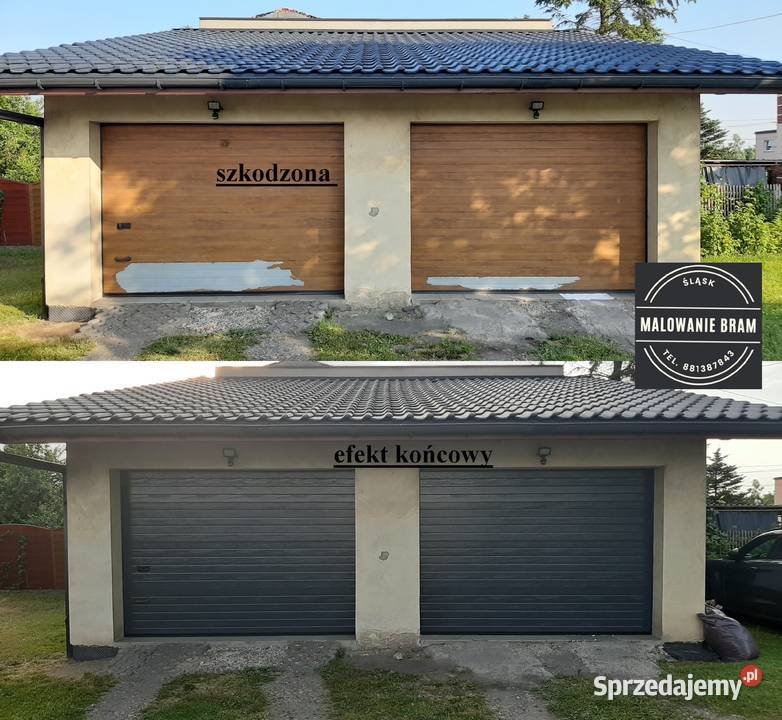 Malowanie BRAMA garażowa RENOWACJA serwis Myślenice