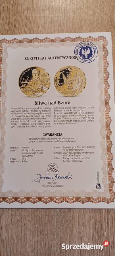 Medal okolicznościowy Bitwa Bzurą Kotlin