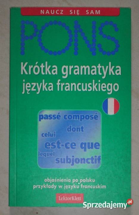 PONS Krótka gramatyka języka francuskiego Książki do nauki języka obcego Kraków