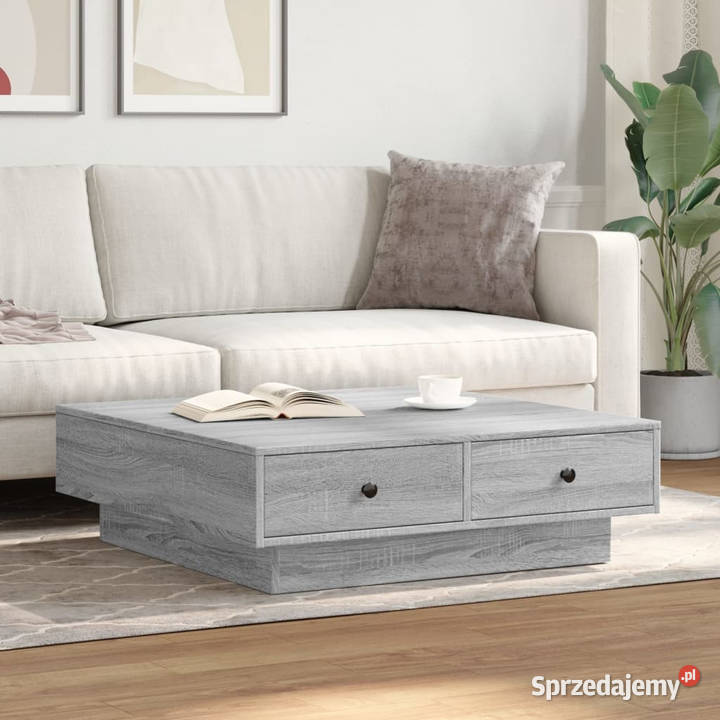 Stolik kawowy szary dąb sonoma 90x90x28 WM848092 mazowieckie Warszawa