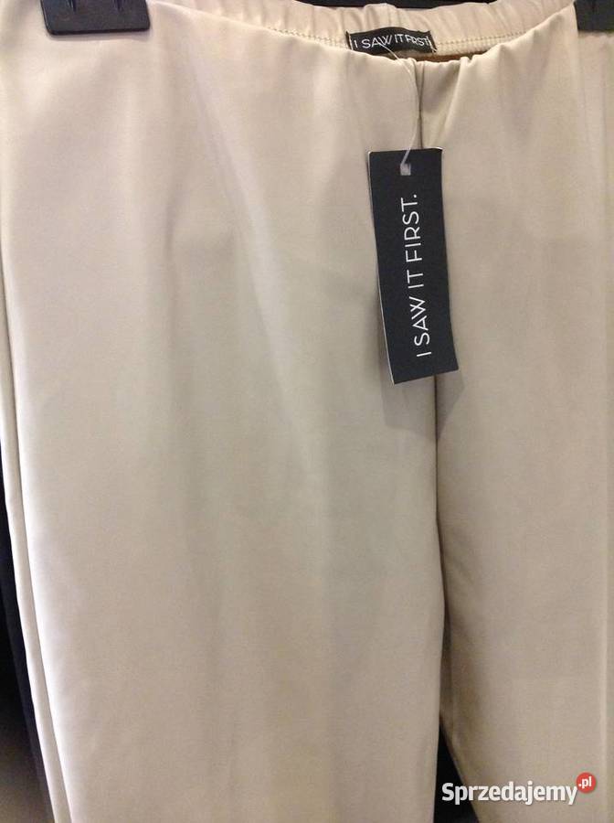 Legginsy Skórzane Damskie Beżowe L NOWE eco Rozmiar 40(L) Nowa Sól