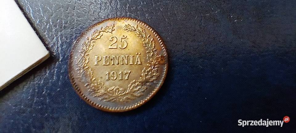 Stare monety 25 pennia 1917 odmiana 1 Finlandia