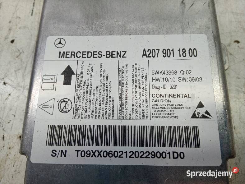 SENSOR AIRBAG A2079011800 MercedesBenz Eklasa osobowe sprzedam