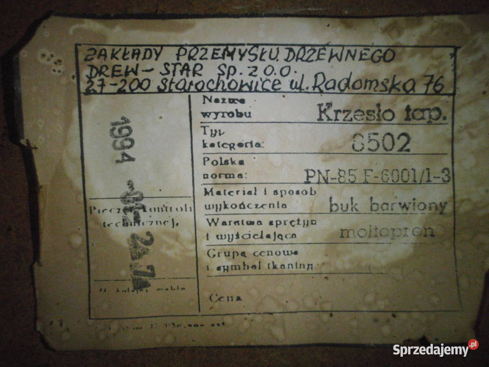 Cztery krzesła drewniane vintage PRL Kraków