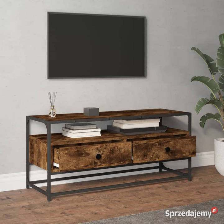 Szafka pod TV przydymiony dąb 100x35x45 WM826307 Warszawa