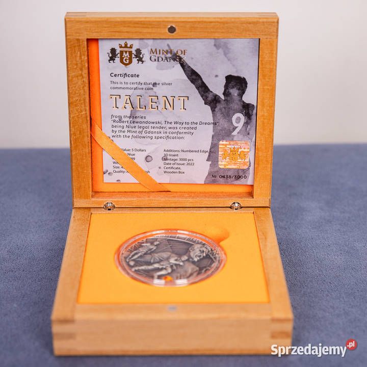 Srebrna moneta Talent Robert Lewandowski 2oz Szamotuły
